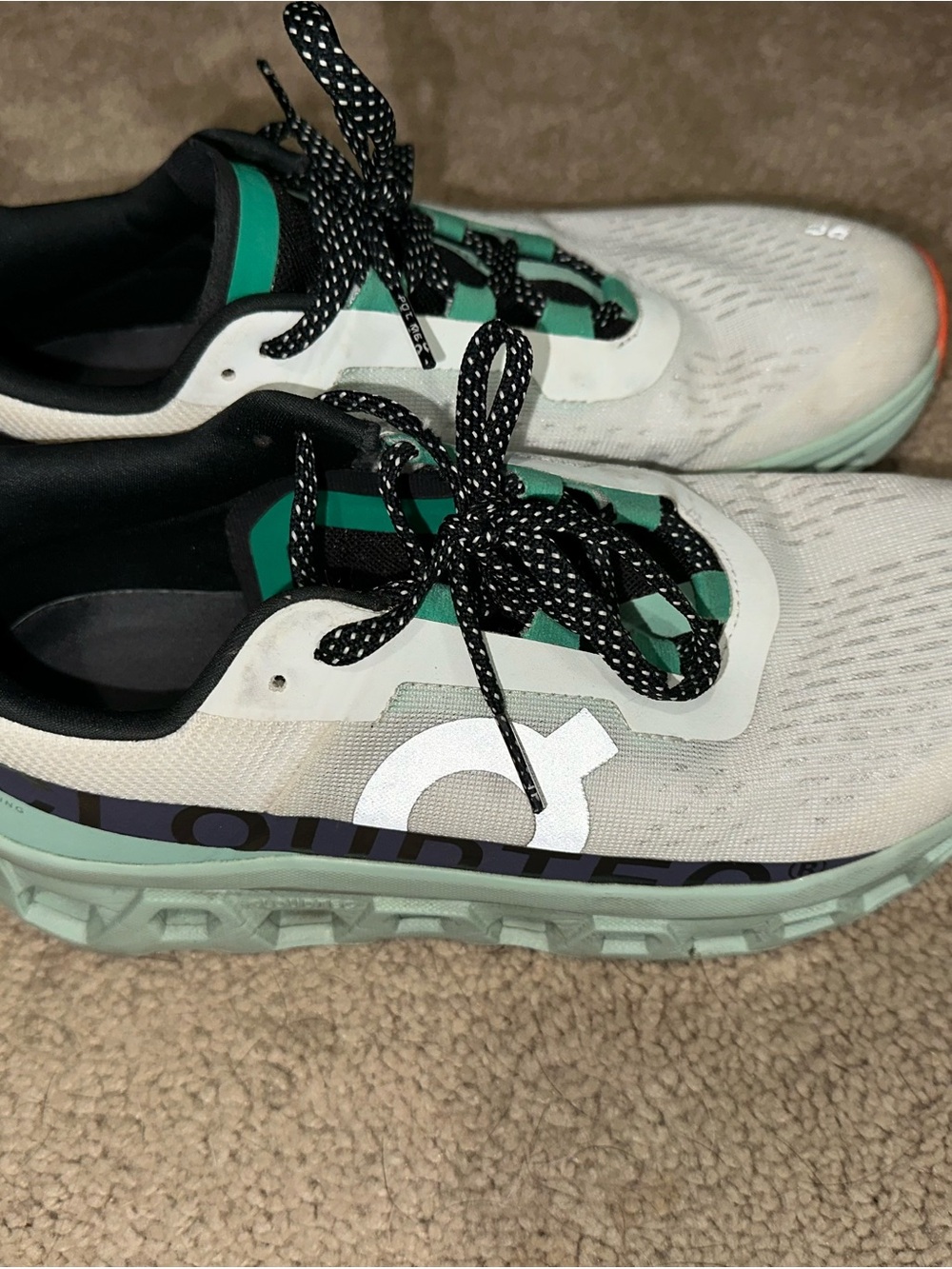 On Cloud Cloudmonster Women's Undyed White/Creek Women’s Running Athletic Shoes - Picture 8 of 9